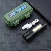 Led Flashlight Rechargeable Usb Mini Torch Ultra Brightest Zoom Flash Light Handheld Pocket Compact Portable Tiny Lamp With Cob Side Lantern High Power Tactical Travel Emergency Flashlights